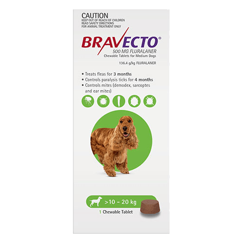 Bravecto Chewables Medium Dogs Green