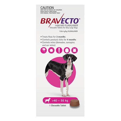 Bravecto Chewables Extra Large Dogs Pink